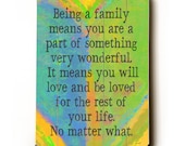 Being A Family... 12 x 16 wooden sign wall art