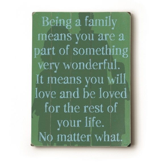 Being A Family 9 x 12 wooden sign wall art