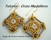 Seed Bead Earring Tutorial - Cross Medallion Earrings