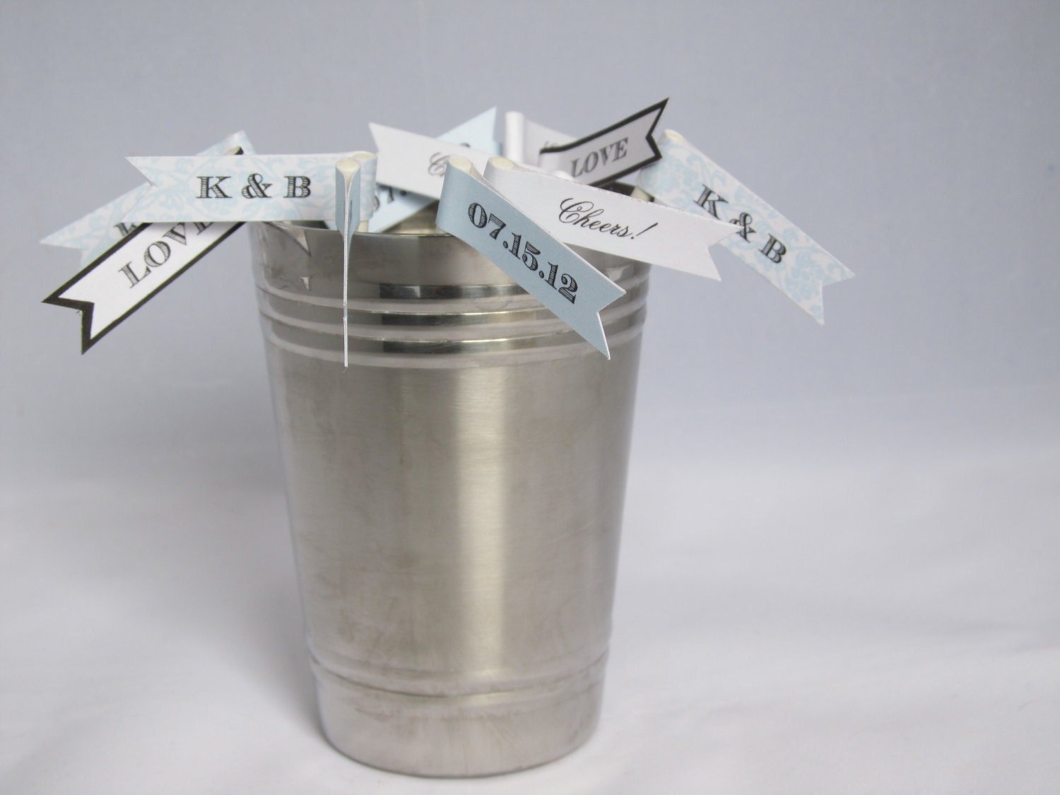 Cupcake Flags - Custom Message - Set of 50 - Party or Wedding