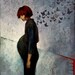Oil painting pregnant pregnancy butterflies "Making Peace"
