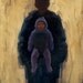 Oil painting man father baby gold yellow icon "Fantasy"