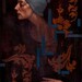 Oil painting portrait woman profile stencil "My Best Self"