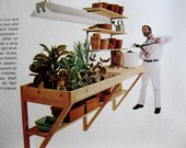 Potting Bench Pattern 8 ft L, 6 ft H, 2 ft D Wood Gardening Plants Storage Shelves Better Homes and Gardens 1 pg. 1977