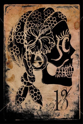 Gypsy sugar skull thirteen 4x6 archival print