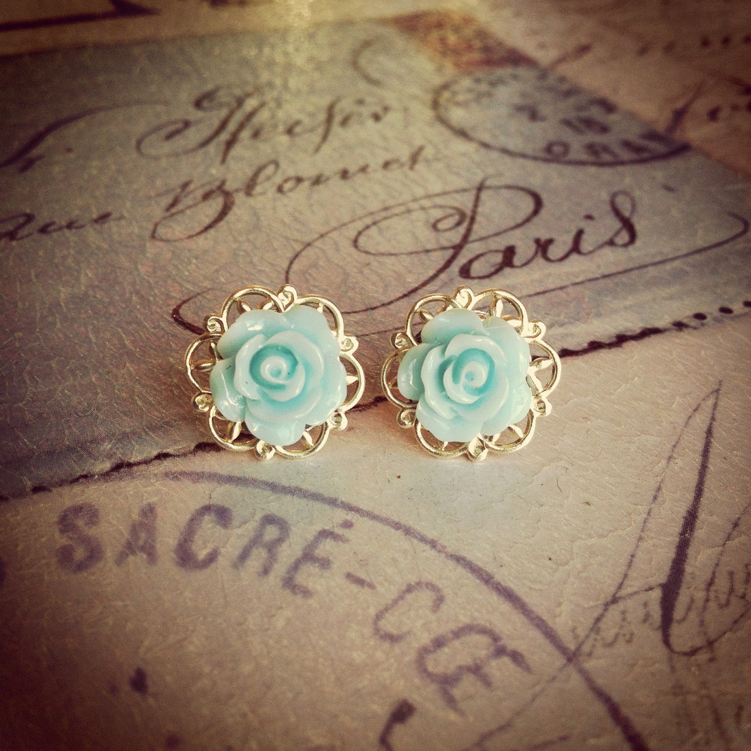 Petite Filigree Rose Studs