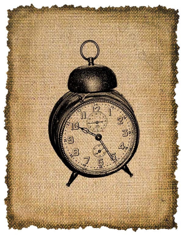 Vintage,  ALARM CLOCK,   Altered, Printable, Iron On, Ephemera,  Digital Image No. 228