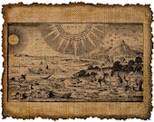 Vintage, Altered, Ephemera, Creation of Birds and Fish, Digital Image Transfer No.508