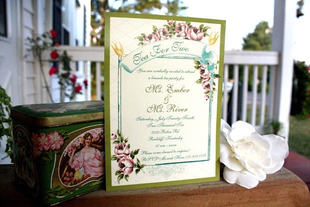 Garden Tea Party Themed Invitation