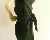 Ready to ship - Maria Severyna Navy Silk Dupioni Wrap Dress - Size Small