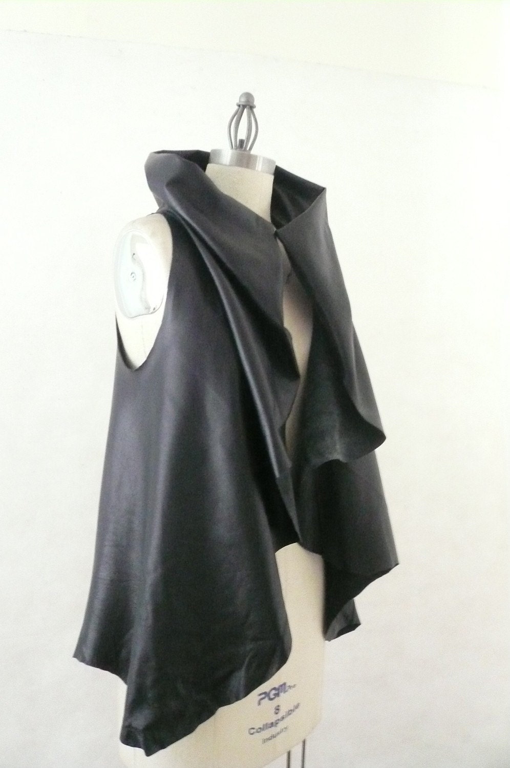 Maria Severyna Black lambskin Leather Vest jacket Steampunk