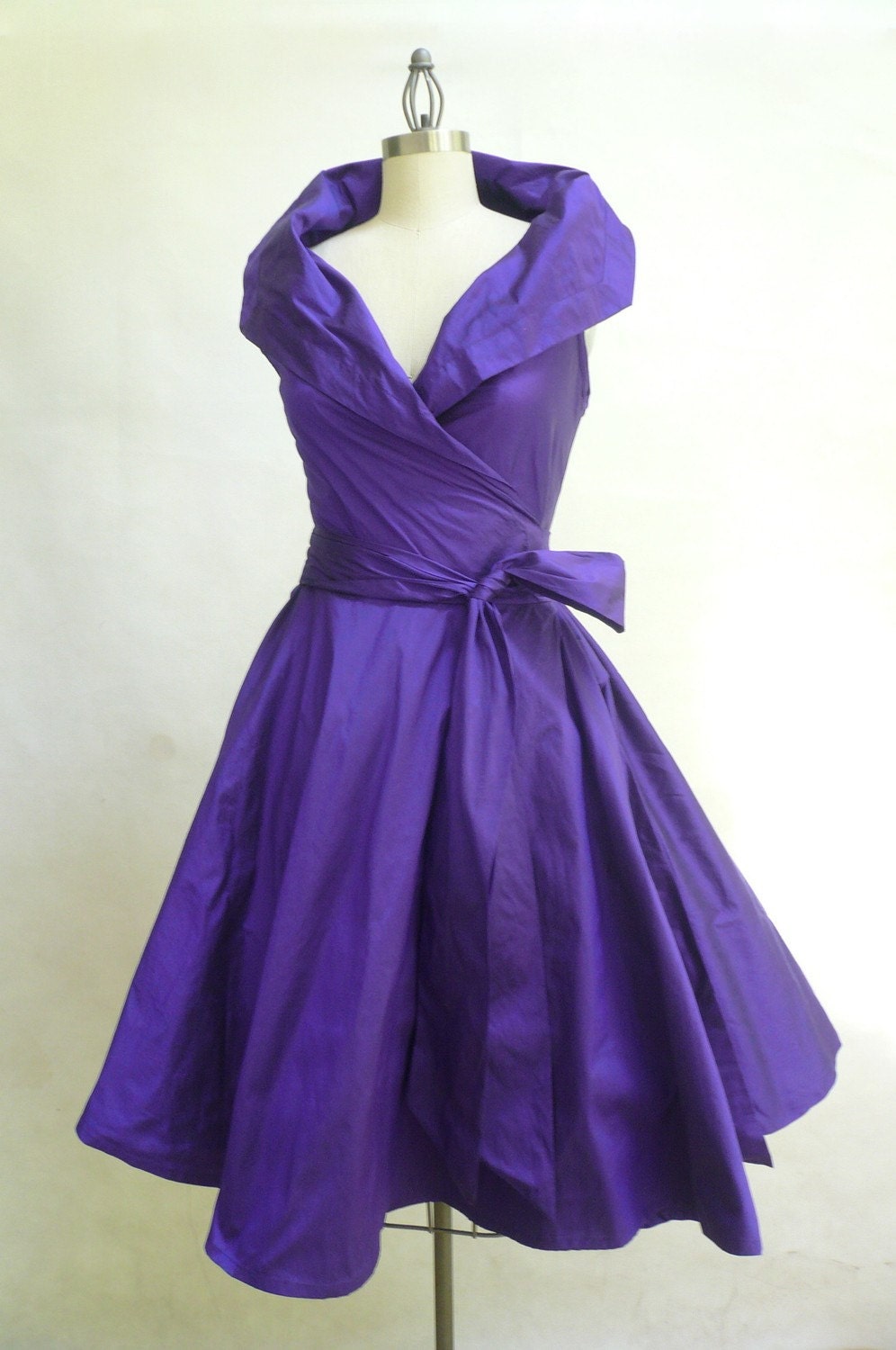 Custom Made MARIA SEVERYNA Double Wrap Full Skirt Dress 1950s style cocktail dress - Many Colors Available
