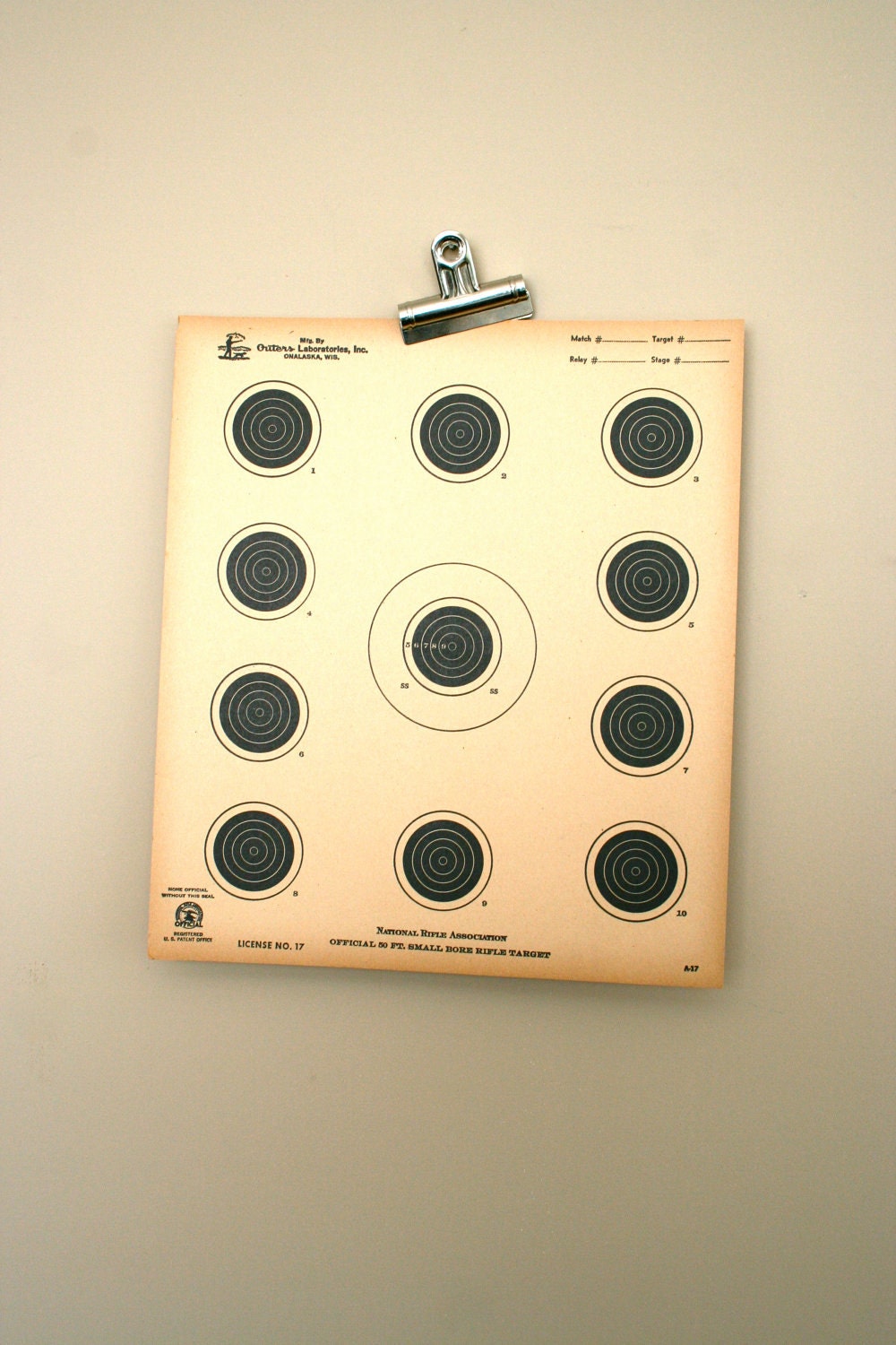 vintage shooting targets: two large nra targets