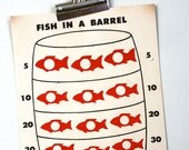 vintage shooting game target: fish in a barrel
