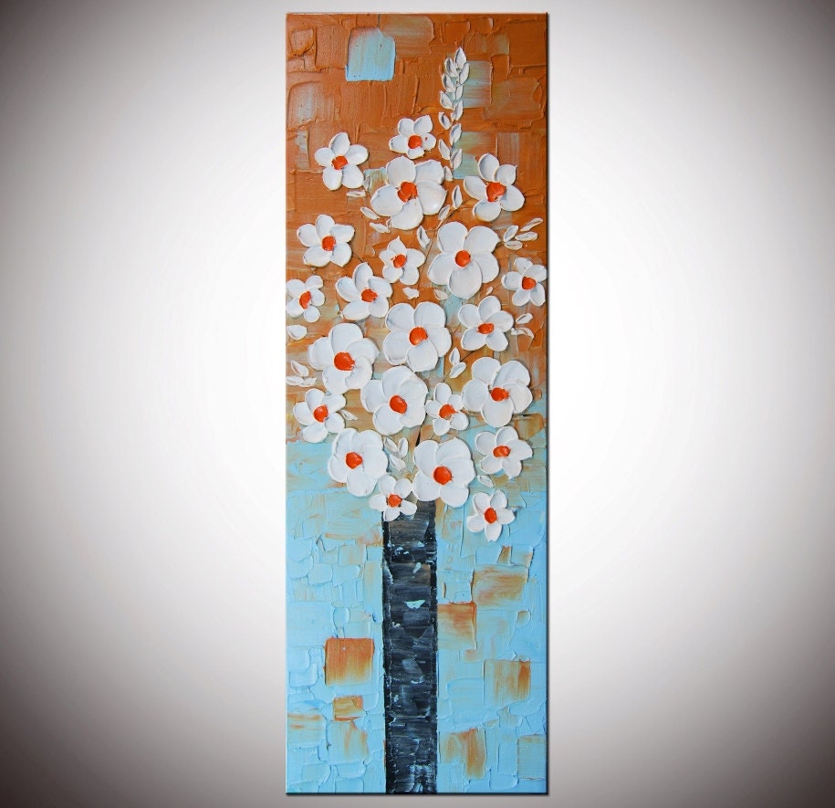 Art Painting Blossom Painting Modern Palette Knife Tree Impasto Original Large Abstract 36" Textured Impasto Tree Painting