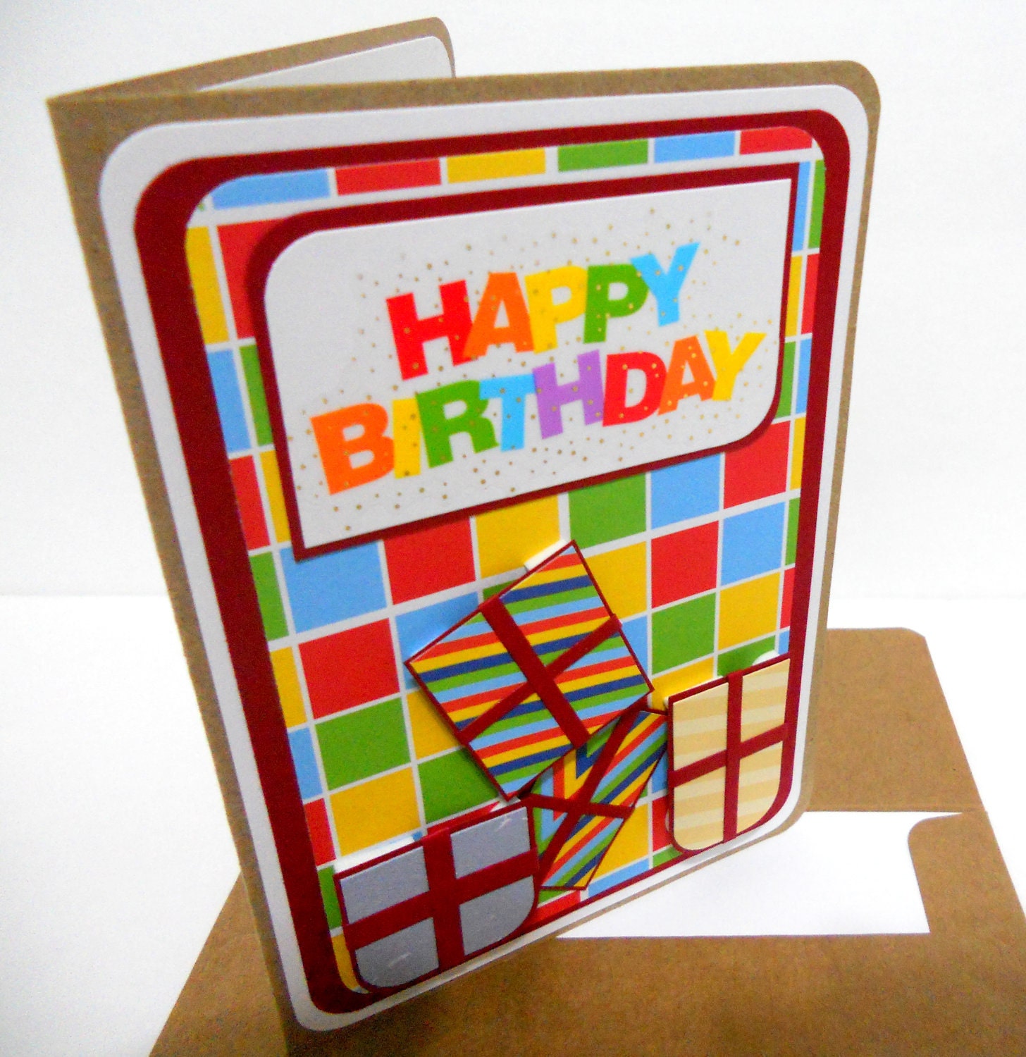 Rainbow Birthday Card with Matching Embellished Envelope