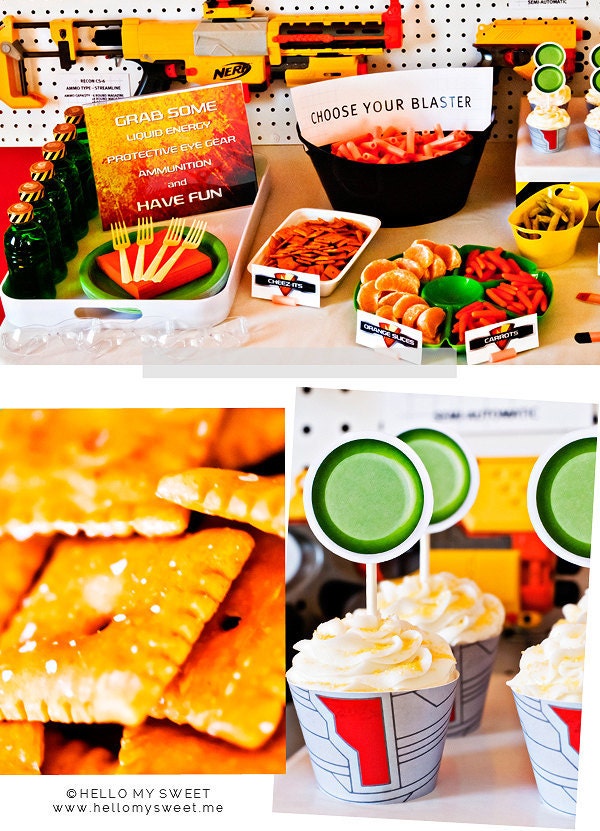 NERF Party - N-Strike or Vortex - Printable Birthday Party Decorations - FULL SET