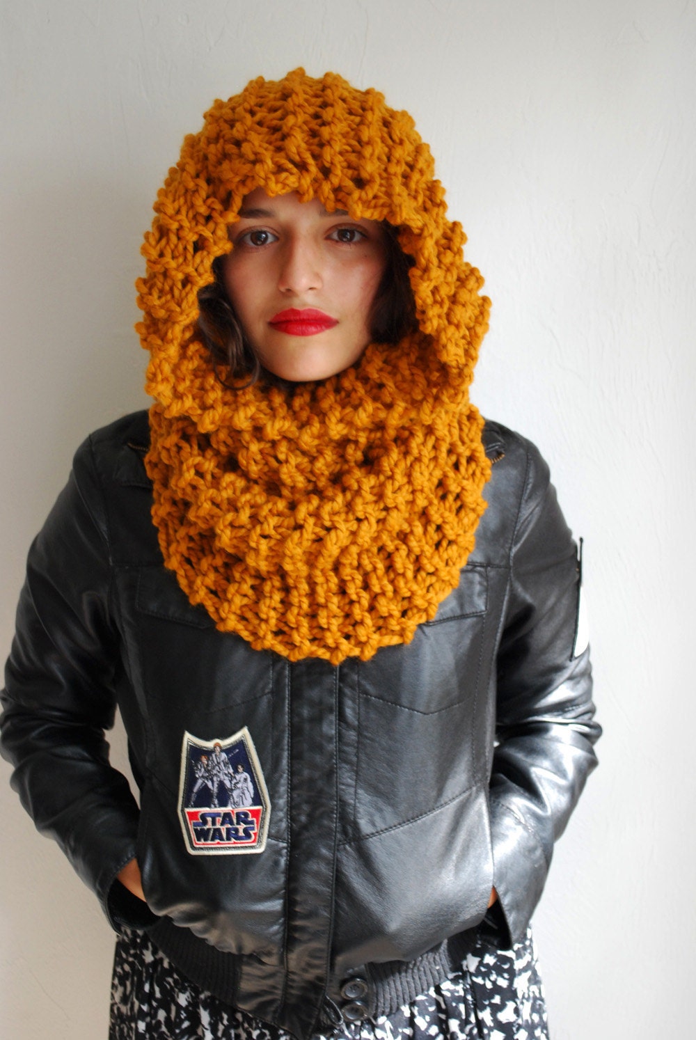 The Manhattan Cowl Hand Knit in Mustard Wool Blend - READY TO SHIP