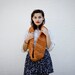 The Drop Stitch Cowl Hand Knit in Apricot Wool Blend - MADE TO ORDER