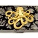 Business Card Case Steampunk Octopus Metal Wallet Kraken Metal Card Case Black Smokey Design Background Neo Victorian Card Holder