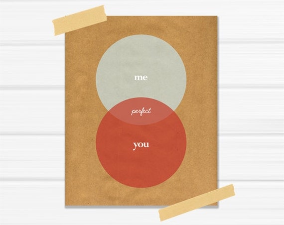 YOU & ME Venn Diagram Perfection 8x10 Graphic Art Print