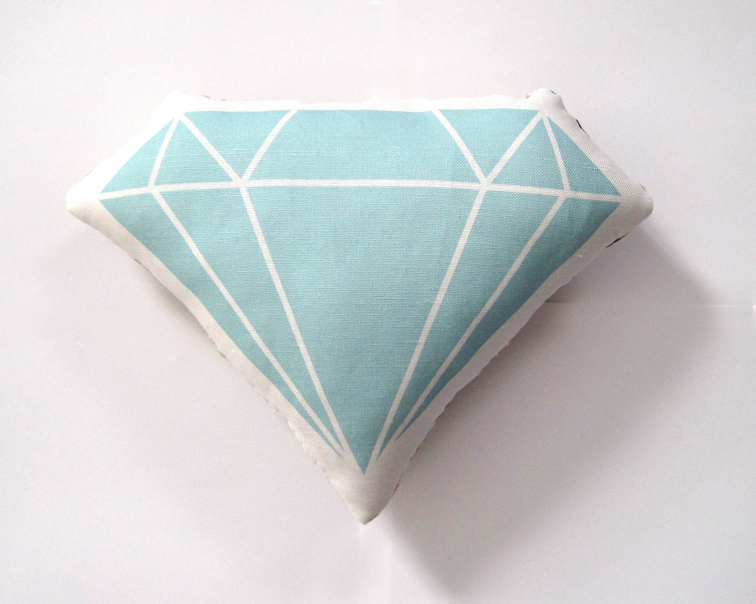 Diamond Pillow in Mint Green by Yellow Heart Art