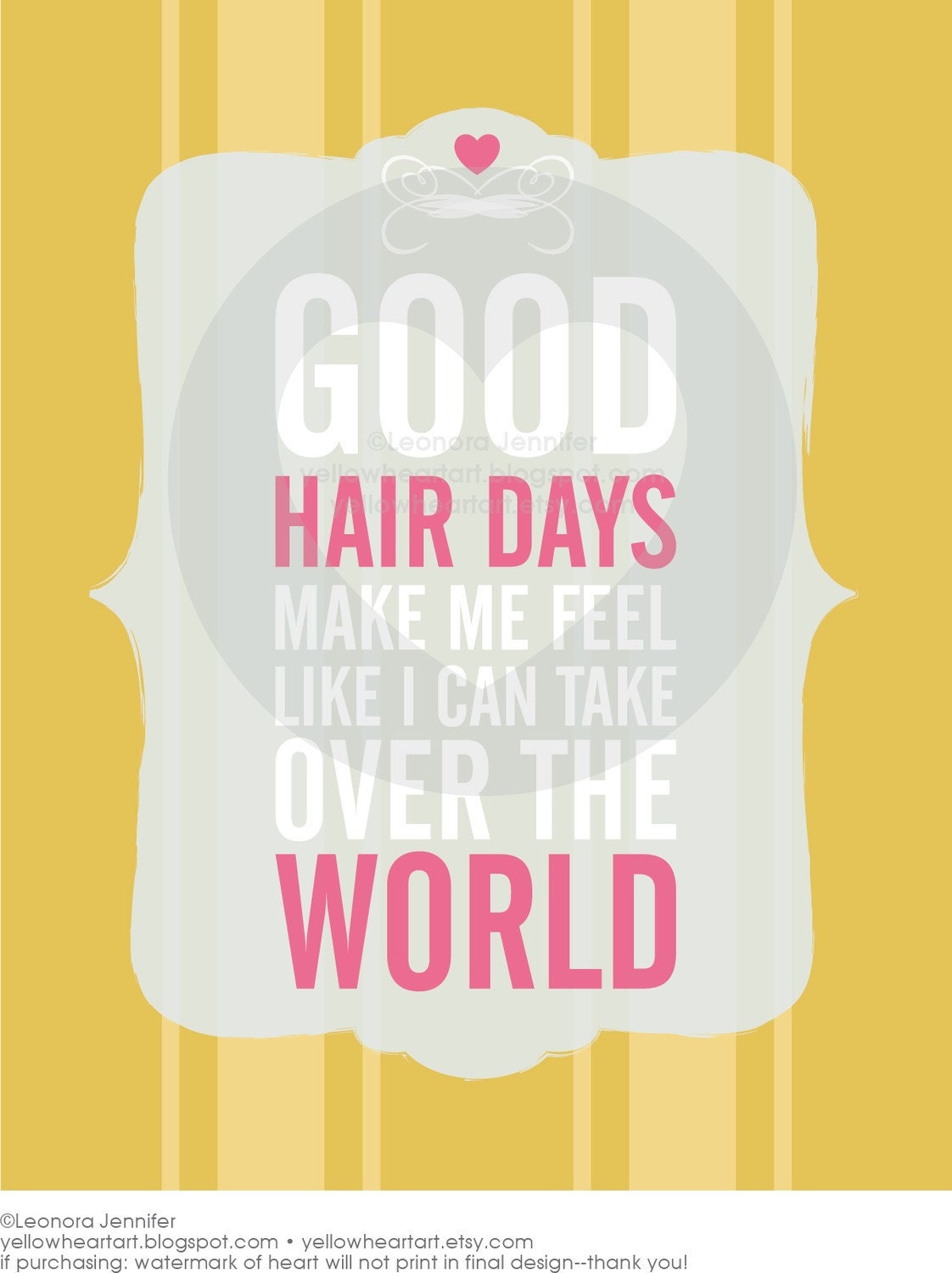 Grapich Art Print "Good Hair Days" in Purple & Pink