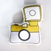 Camera Pillow Plush / Mustard Yellow and Gray by Yellow Heart Art