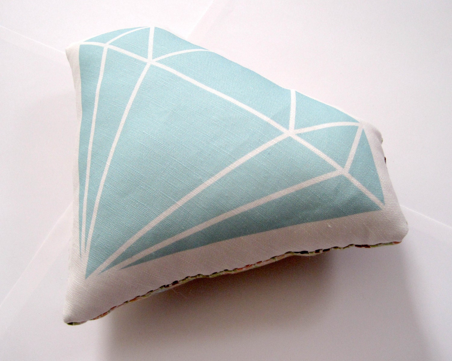 Diamond Pillow in Mint Green by Yellow Heart Art
