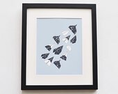 Aerodynamic - Origami, Paper Planes, Constellation Art Print, 8" x 10" (20cm x 25cm) on Sky Blue