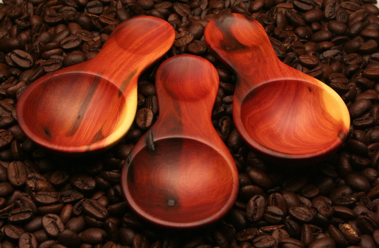 Set of three Manzanita coffee scoops custom made for montanagirl.