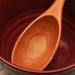 wooden pancake batter dipper spoon of Black Cherry wood