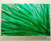 36" "I WILL BECOME A FLOWER" Metal Abstract green plant Painting Wall Decor Original Sculpture by Lubo