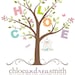 personalized birth announcement print . nursery art print - my little tree