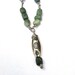 Necklace and Earrings Set, Silver and Sea Green Marble Tumbled Nuggets