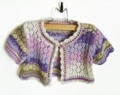 Knitted Baby Bolero Jacket - Lavender, 2 - 3 years