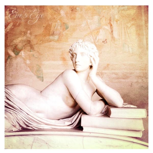 Goddess Of Books In Pisa, Italy Fine Art Photographic Print 8x8