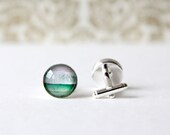 Men's Cuff Links - Texture Of Wood Door, Green, White, Pink, Stripes, Graduation Gift, Fathers Day
