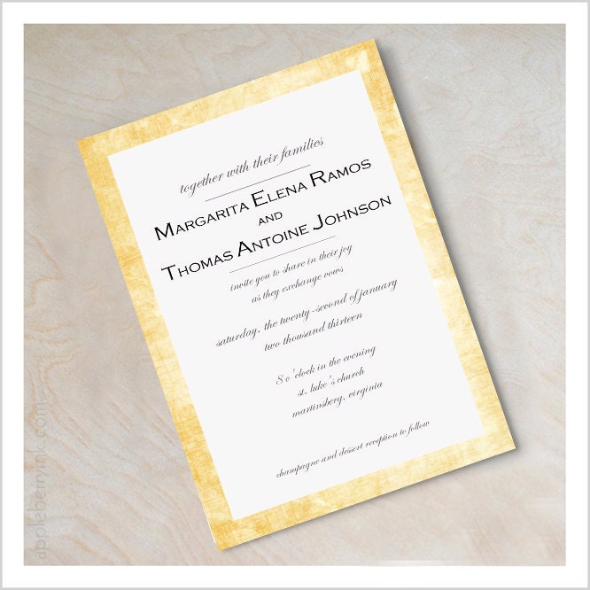 Elegant Border DIY Wedding Invitation - Printable