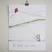 Children Decor - 8x10 French-inspired Illustration - Il fait du vent - Weather Mouse in the Wind with a Kite