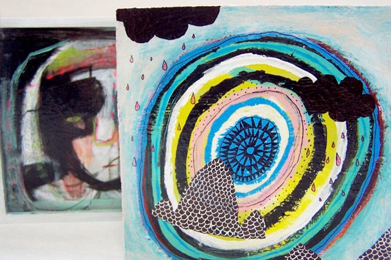 View in mind,Original Painting on wooden box 2011