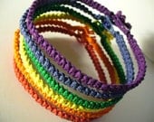 Stackable Hemp Jewelry Rainbow Bracelets FREE SHIPPING