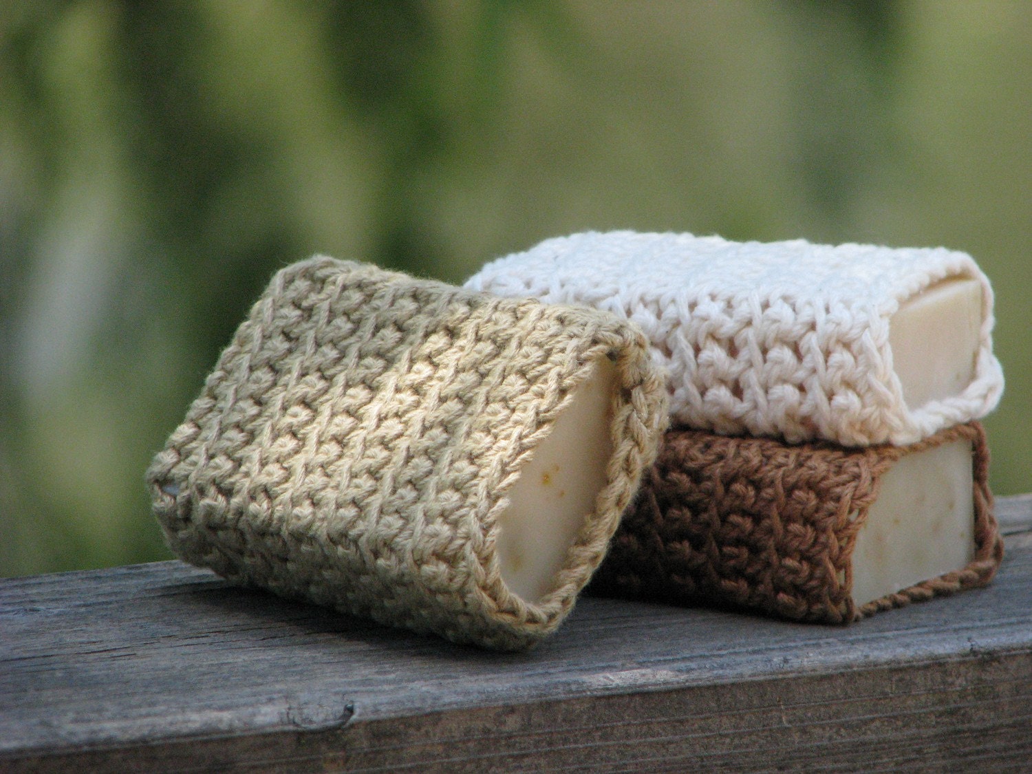 Eco Friendly Soap Pouch Organic Color Grown Cotton  - 3 Pkg