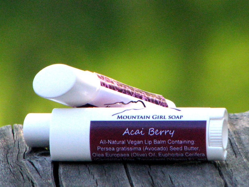 Lip Balm, Vegan, Acai Berry All-Natural Lip Balm