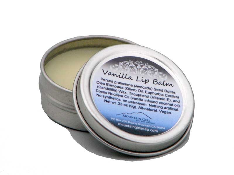 Vanilla Lip Balm Tin, Vegan, Handmade, All-Natural