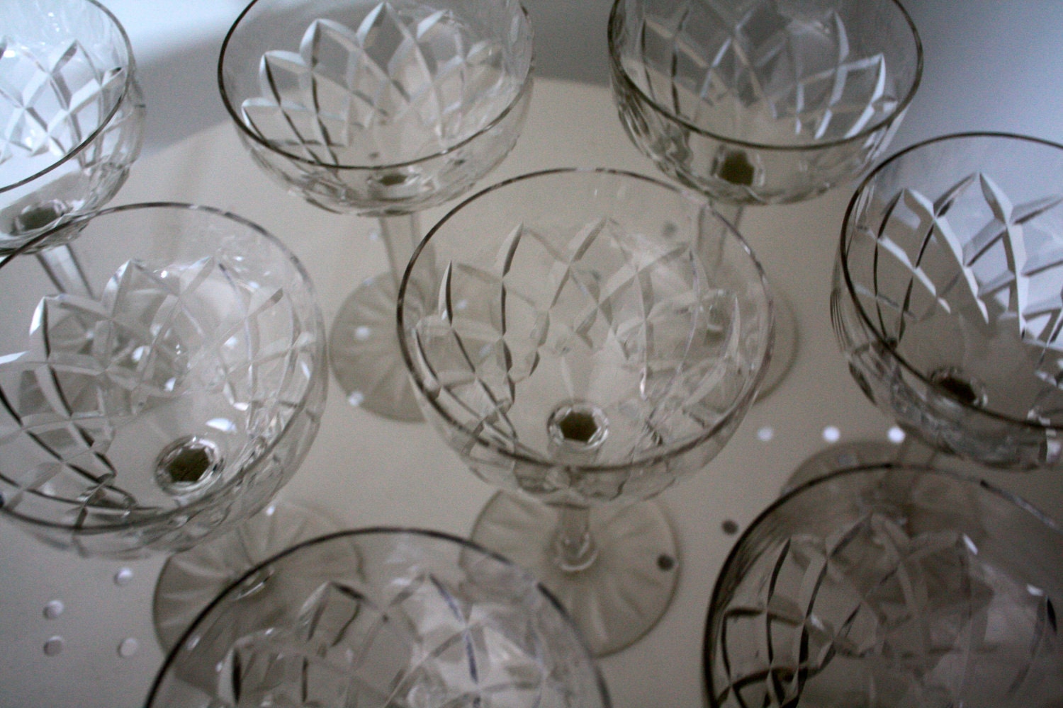 Crystal Champagne glasses set of 8 vintage