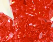 4 LARGE Crystal Diamond Drop Acrylic Chandelier Gems ORIGINAL RED