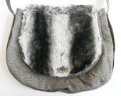 Fur Oversize Messenger Bag Vegan Leather