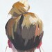 hair painting - top knot 3 - original art