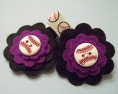 COLORADO ROCKIES, Baseball, MLB Wool Felt Flower Hair Clips Clippies Bows Babies, Toddlers,  Girls